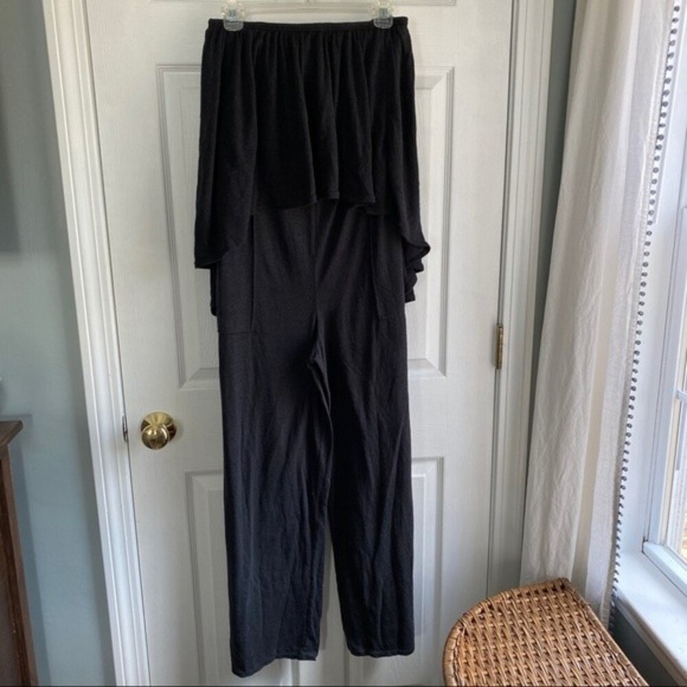 Free People Beach strapless, wide leg jumpsuit, black - size M